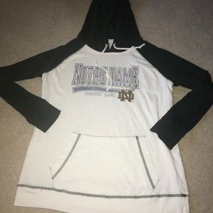 Notre Dame Long Sleeve hooded t-shirt size XL